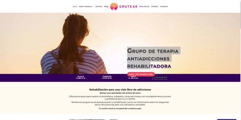 grutear – diseño de pagina web de Terapia Antiadicciones y Rehabilitación
