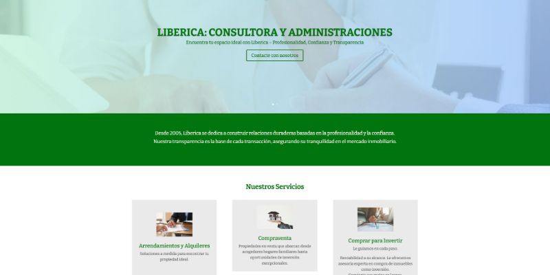 liberica – diseño de pagina web de Consultora y administracion