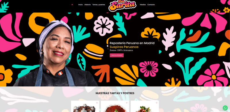 La Sarita – diseño de pagina web de Repostería Peruana