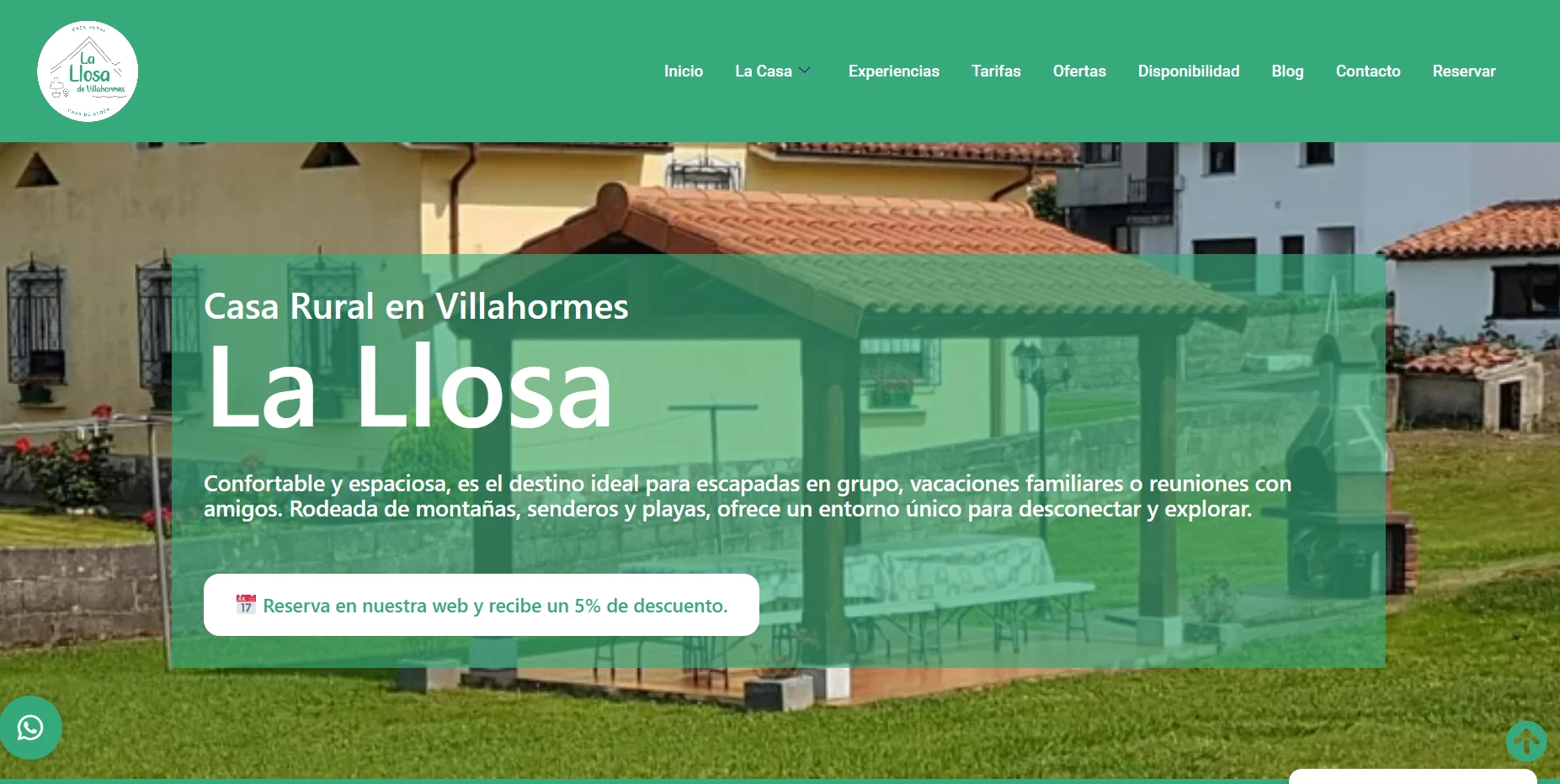 Proyecto web para La Llosa de Villahormes, casa rural en Asturias